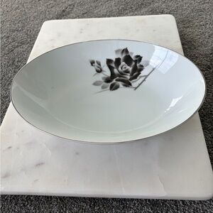 Classic Black and White Floral Serveware Bowl
